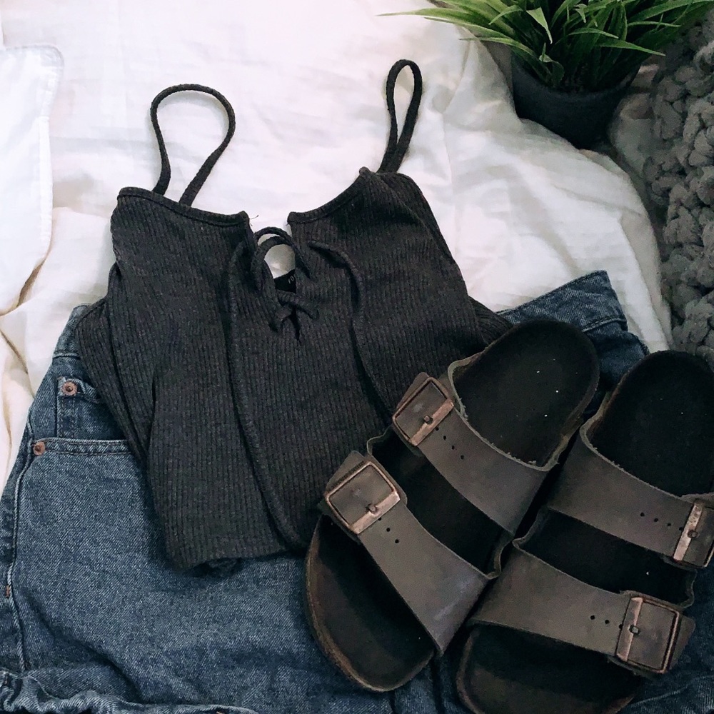 Forever 21 Dark Gray Crop Top